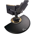 Barber Shop Chair Mat 3x5' Anti-Fatigue Modern Washable PU Salon Mat Black Half Circle