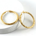 Beimai OEM 18K Simple Stainless Steel Twist Hoop Earrings