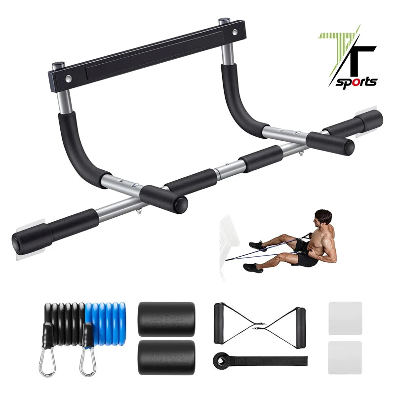 TTSPORTS Manufacturer Alloy Steel Pull up Bar for Home Gym Strength Training Upper Body Workout Fitness Horizontal Bar Support