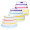 Wholesale 4 PCS Foldable Bento Food Packaging Lunch Bag Multi-Size Capacity  Food Container Silicone Lunch Box for Kids Adult
