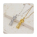 Fashion Jewelry 18K Gold Waterproof Embrace Hug Pendant Stainless Steel Couple Hug Necklace for Anniversary Valentines Day Gifts
