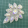 S618 Wholesale Motif Rhinestones Glass Iron-On Letter Appliques for Wedding Dresses