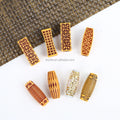 Vintage Long Cylinder Retro Pattern Imitate Wooden Rings Dreadlocks Loc Jewelry Braid Wig Beads for for Braid Hair Dreadlocks
