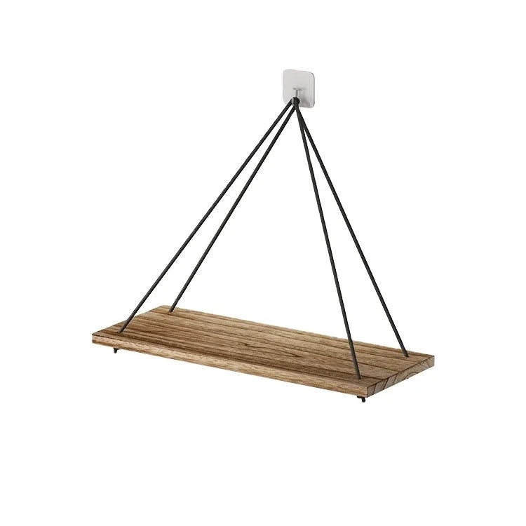 Modern Simplicity Wall Mounted Hanging Rack Wood Ornaments with Storage for Flower Pot Display Shelves Living Room