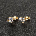 Fashion Jewelry Earrings 925 Sterling Silver Circled Heart Earrings Zircon Gold Plated Stud Earrings for Women MegaBDM