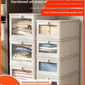 Foldable Clothes Storage Box Drawer Organizer Fabric Basket for Wardrobe Pants Home Fabric Storage Bin with Clear Window