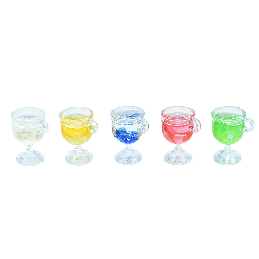 Mixed Colors Simulation Fruit Drink Mini Cup Resin Charms Pendants for DIY Accessories Earrings and Key Chains