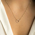 Stainless Steel Simple Elegant Choker Necklace Infinity Double Circles Ring Charm Necklace Love Buckle Clavicle Necklace