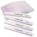 Factory Directly Sales Custom Logo Double Sponge Zebra Nail File Different Grit Washable Half Moon 80/100/180/240