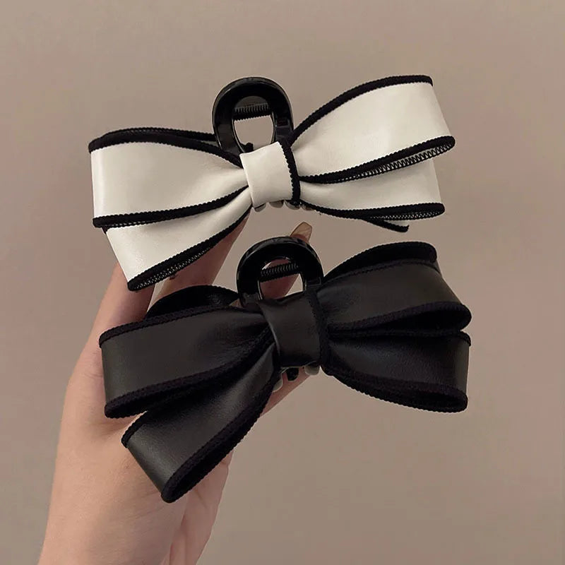 Summer Girls Elegant Bowknot Hair Clip High-end Large Shark Clip Hair Accessory Head Wear Bow Hair Claw