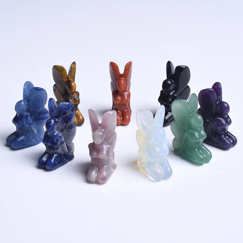 Wholesale Natural Crystals and Stones Carvings Crafts Flower Fairy Crystal Butterfly for Home Decoration