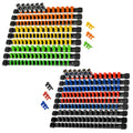 18PC ABS Socket Organizer 1/2 Inch 3/8 Inch and 1/4 Inch Drive Socket Rail Holders Heavy Duty Socket Racks Yellow Green Orange