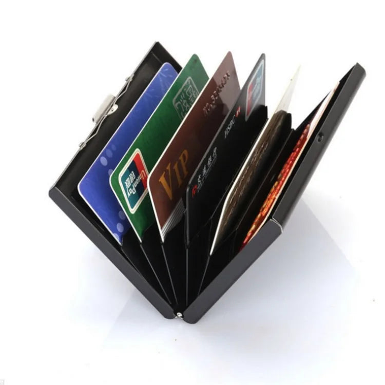 Wholesale Promotional Custom Logo Stainless Steel Credit Card Holder Slim Metal Wallet RFID Blocking Business Card Holder Case