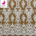 Hot Selling French Net Embroidery White Sequins Lace Fabric for Bridal Dress  HY1405-1
