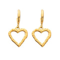 SP Hypoallergenic 18K Gold Plated Stainless Steel Hollow Heart Hoop Earrings for Women