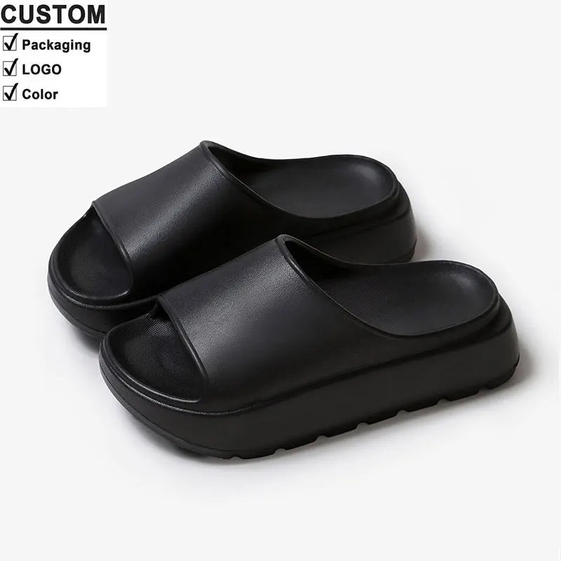 Wholesale 2025 Summer Thick-Soled Platform Design Flat Cushioning Walk Shoes for Women Breathable Slides Slippers Heeled Sandals