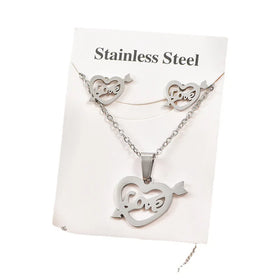 Wholesale Stainless Steel Necklace and Earring Sets Gold & Silver Plated Link Chains for Wedding Party & Engagement Gifts