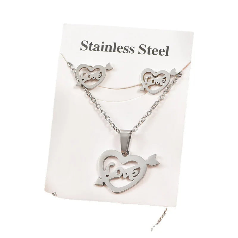 Wholesale Stainless Steel Necklace and Earring Sets Gold & Silver Plated Link Chains for Wedding Party & Engagement Gifts