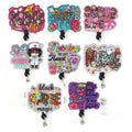 Wholesale Mix Style Acrylic Glitter Badge Reel Nursing Scrub Life Nurse Accessories Retractable Badges Card Uniform Gifts