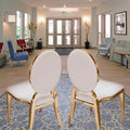 Luxury Modern O Back Dining Chairs Gold Finish Stainless Steel Stackable Durable Hotel Furniture for Banquets Weddings Party