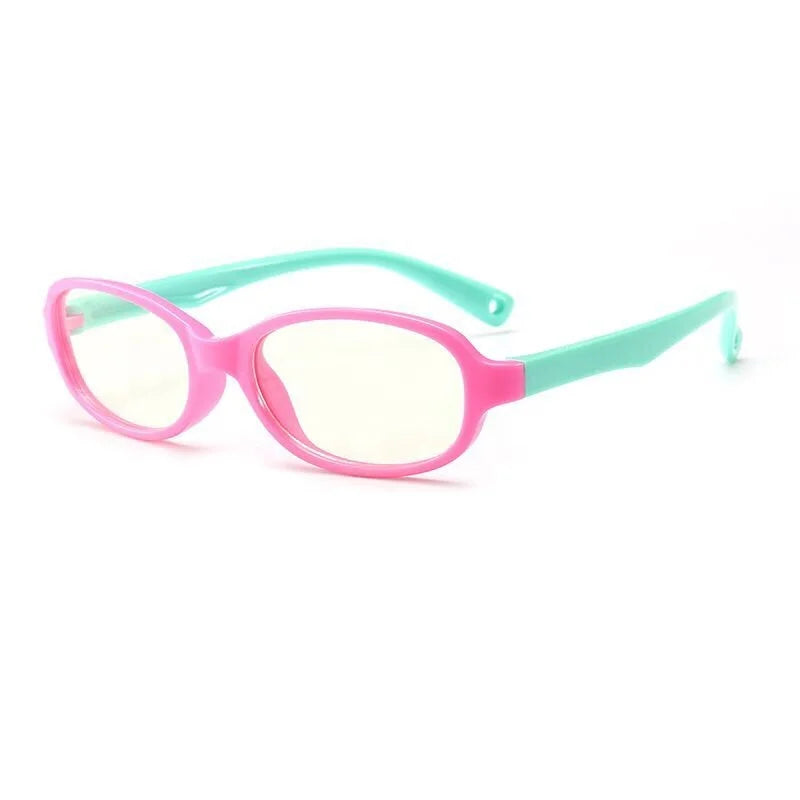2020 Trend Silicone Kids Frame Computer Eyeglasses Novelty Girls and Boy Blue Light Blocking Glasses 5002