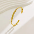 Hot Selling Jewelry Stainless Steel Fashion French Classic Handcuff Twist Hemp Flowers Ringent Bracelet and Bangles Women B151