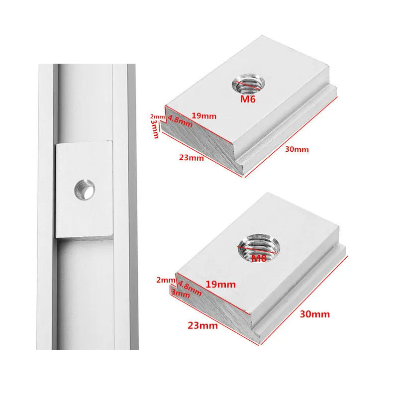 T Track Miter Bar M6 M8 T Slot Nut T-Track Sliding Nut for Woodworking Tool Slot Fastener