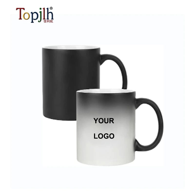 Topjlh Sublimation Special Gifts 11oz Hot Water Heat Sensitive Magic Coffee Mug Sublimation Color Changing Mug