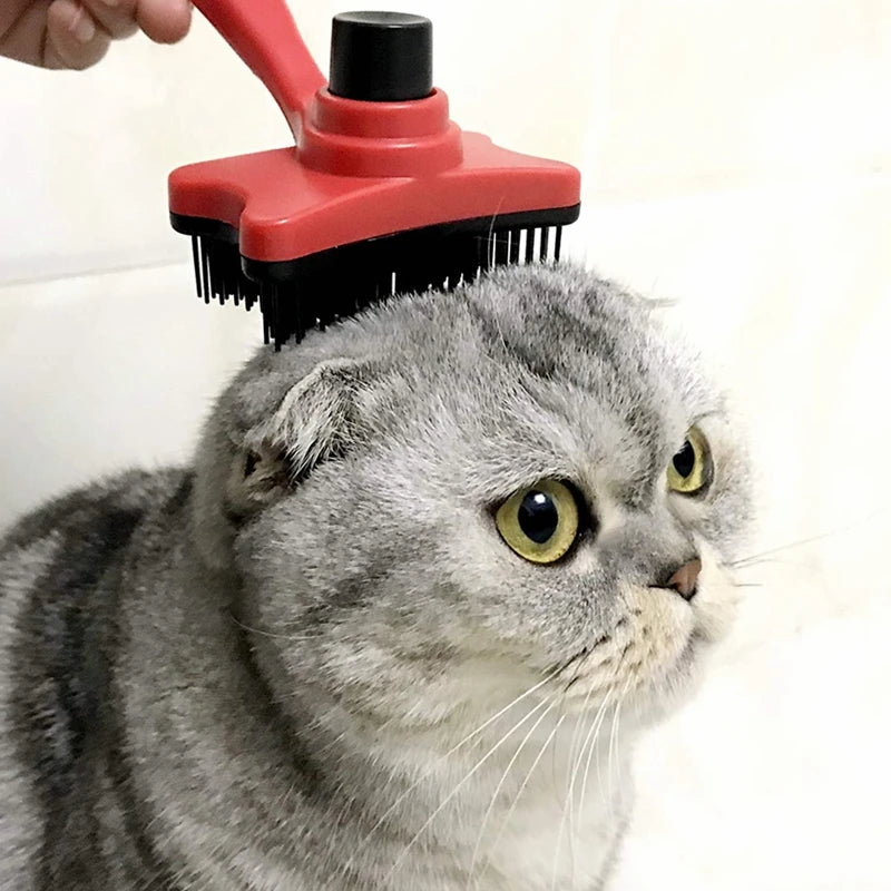 Wholesale Long Handle Dog Hair Removal Comb Self Cleaning Pet Hair Remover Grooming Shedding Dog Cat Slicker Brush