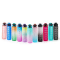 TOPKO Popular OEM ODM 1000ml Gym Outdoor Camping Sports Motivational Plastic Water Bottle with Scale Mark