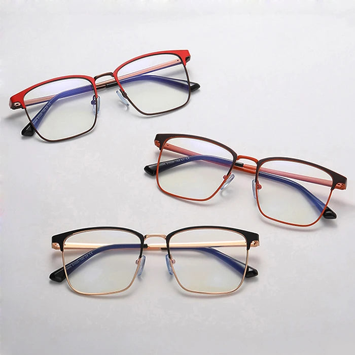 Retro Clear Lens Frames Glasses Vintage Fashion Metal Eyewear Spectacle Frame Optical Eye Glasses Half Frame Eyeglasses for Men