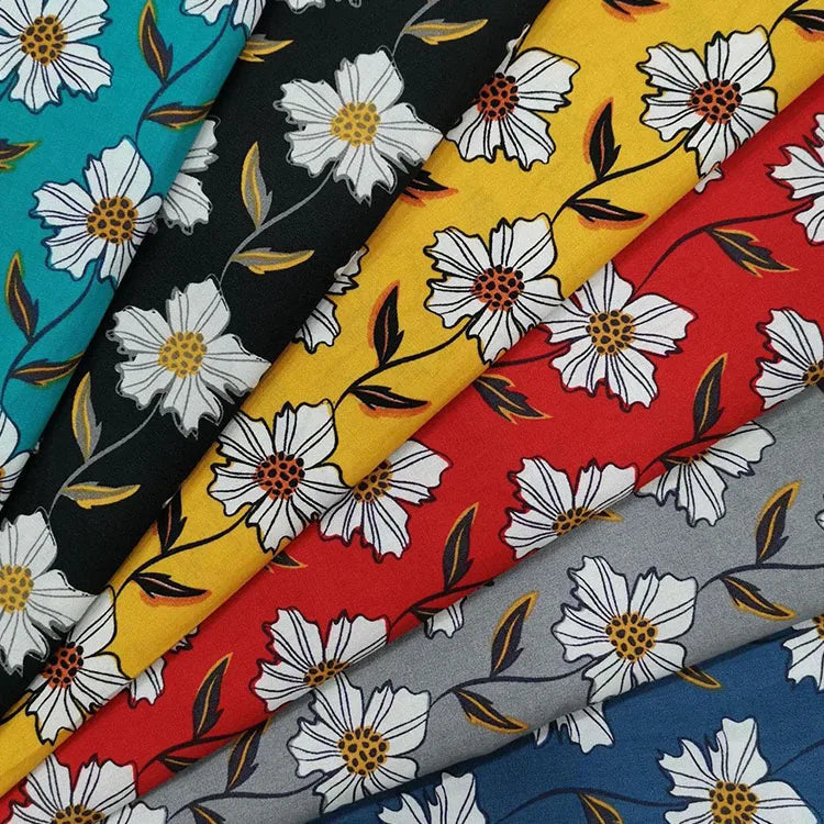 New High End Colorful Daisy Chrysanthemum 100% Cotton Poplin Print Fabric for Women's and Children's Clothing