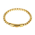 Wholesale Non-fading Waterproof 14k Gold Plated Classic Stainless Steel Men's Personality Retro Square Box Chain Bracelet