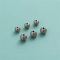 Popular 925 Sterling Silver Black Stripe Round Charms Beaded for Jewelry Making Accessories Wholesale