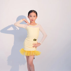 Latin Dance Dress Lace Summer Girls Practice Performance Children Separate Suit