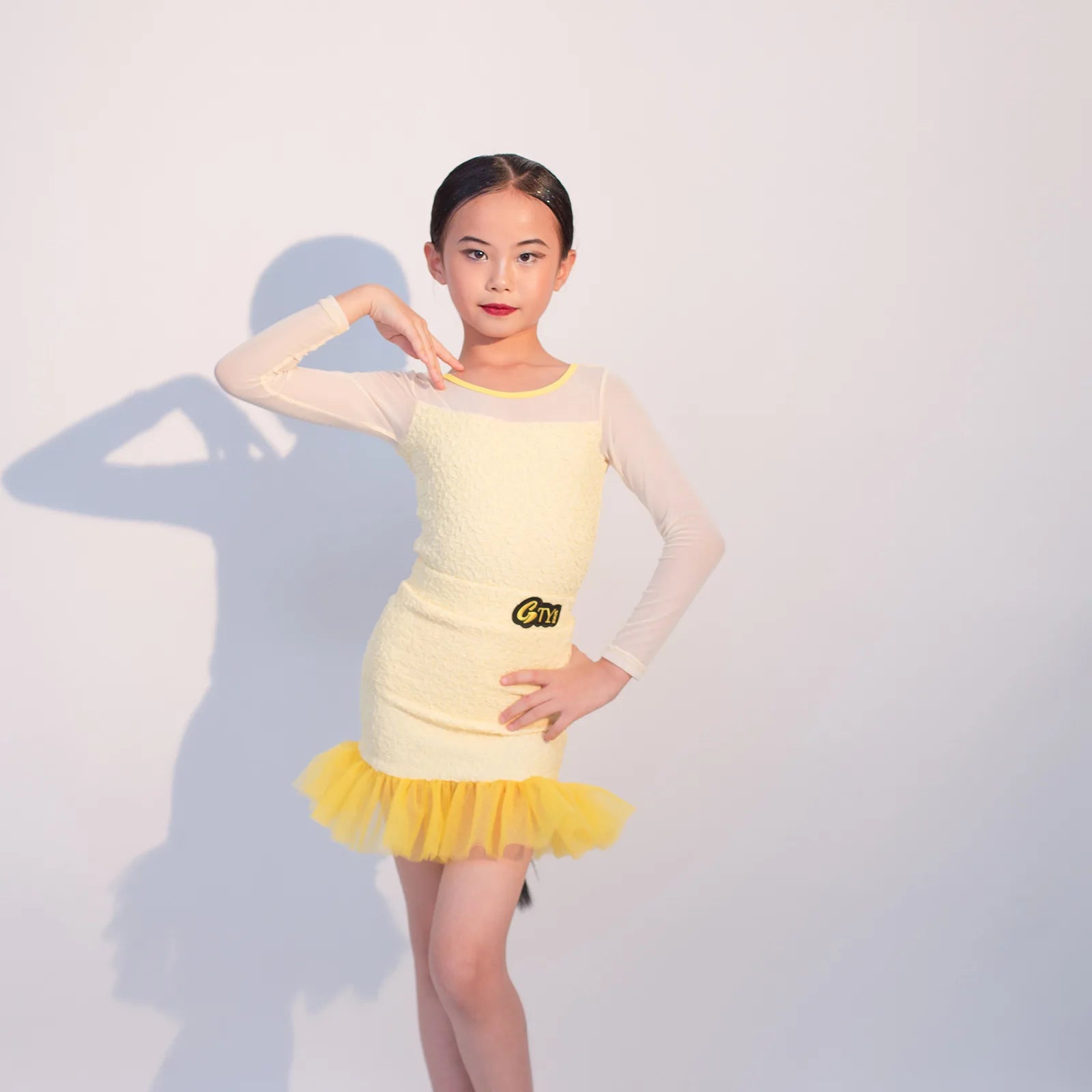 Latin Dance Dress Lace Summer Girls Practice Performance Children Separate Suit