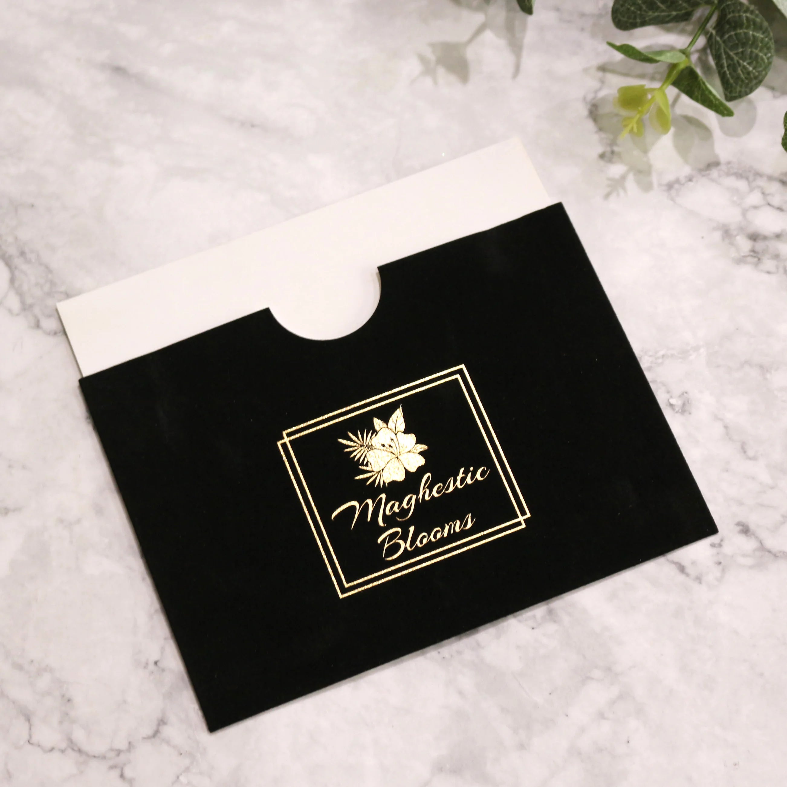 Customized Velvet Pockets for Business Cards and Custom Suede Pocket for Menu Cards Business Cards