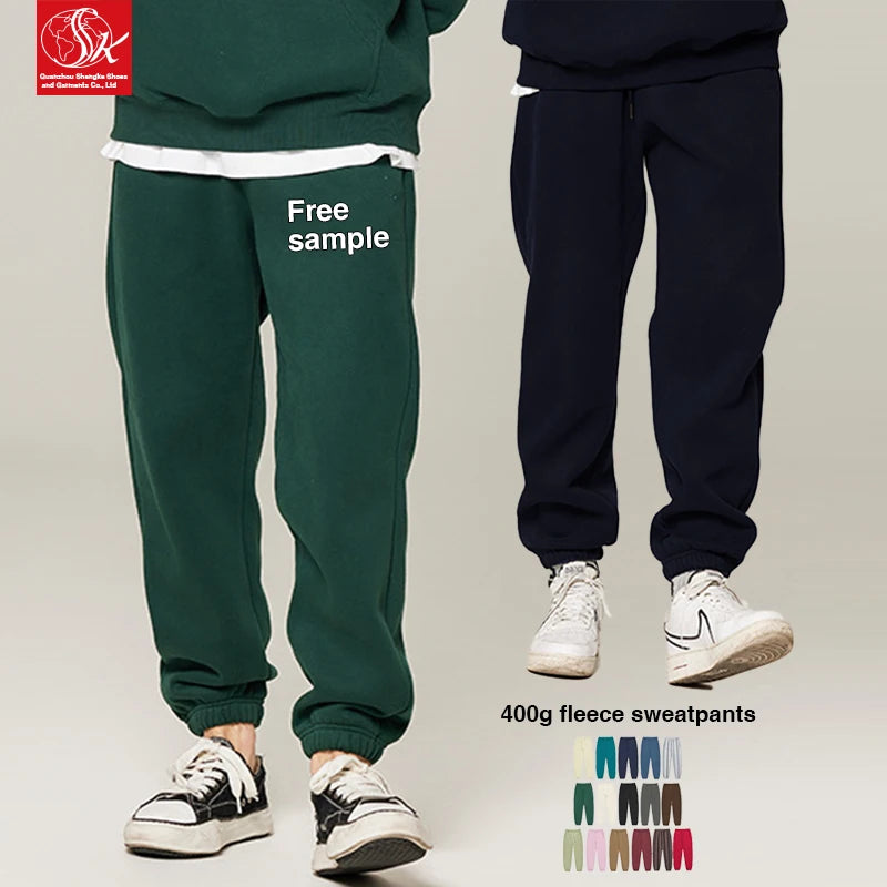 SK New Warm Tracksuit Mid Waist Drawstring Fitness Sweatpants Straight Leg Loose Casual Sports Pants Fleece Sweatpants for Men