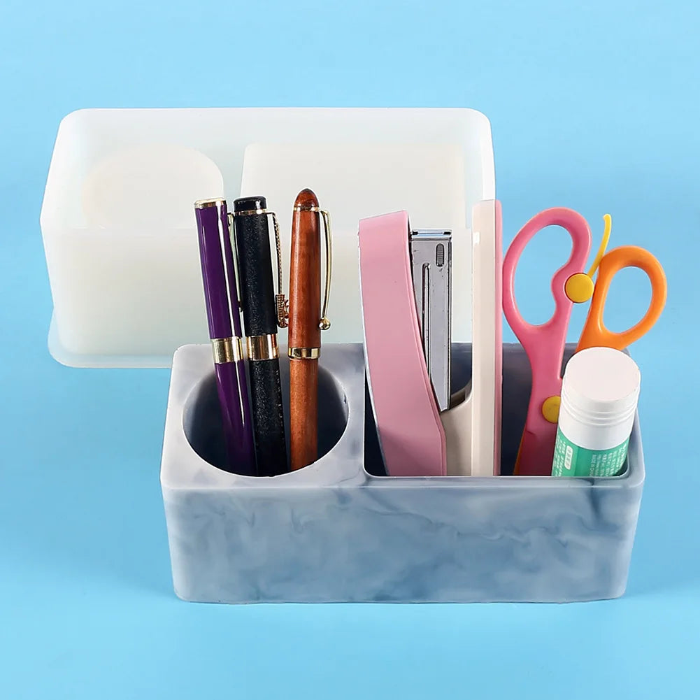 Early Riser DIY Round Rectangle Storage Holders Pen Holders Moulds Resin Epoxy Candle Cup Epoxy Storage Boxes Silicone Mold