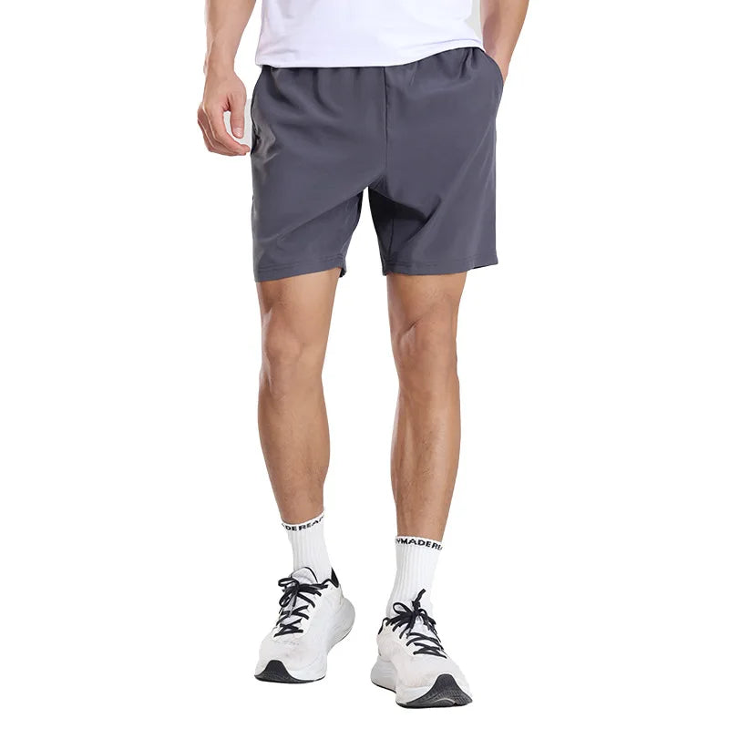 Men's Summer Sporty Basketball Pants Quick-Drying Five-Point Casual Exercise Shorts Solid Ice Silk Mid for Running Outdoor