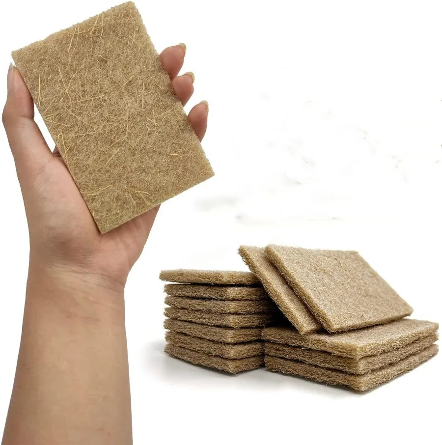 Biodegradable Kitchen Sisal Coconut Cleaning Cloth Natural Plant Fiber Carborundum Scrubbing Pads Sponges & Scouring Pads