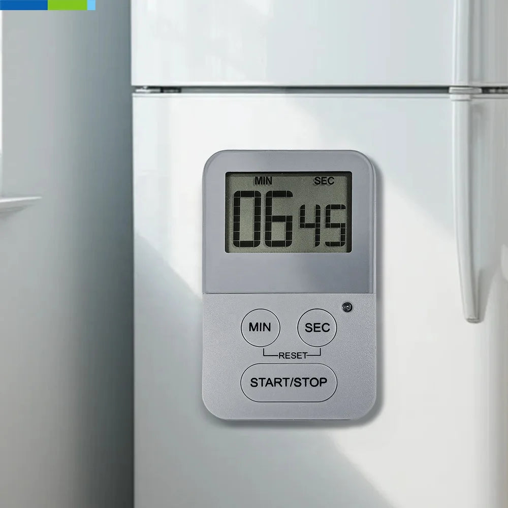 Three-Button Plastic Digital Kitchen Timer With Big LCD Display (99m59s) Eco-Friendly ABS Material