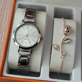 2024 Luxury Women Watches Crystal Bracelet Set Ladies Watch Casual Quartz Wrist Watch Set