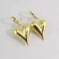 EM1344 Fashion Dainy Small Minimalist 18k Gold Plated Bulgy Puffy Puffed Puff Heart Star Huggie Hoop Earrings