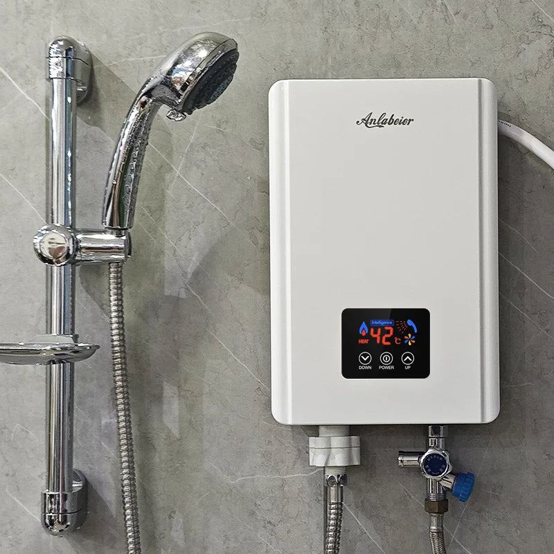Factory Export 220v 240v 8kW IPX4 Water Tankless  Instant Water Heater with Led Screen for Commercial Use