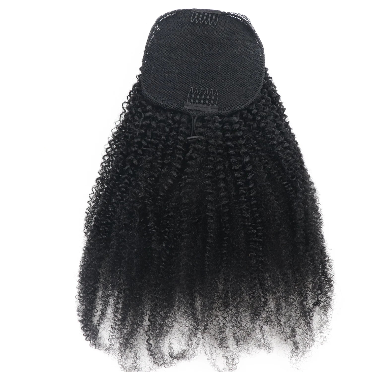 Human Hair Extension Afro Ponytail Afro Curly Ponytail Kinky Curly Human Hair Drawstring Ponytail Black 4b 4c 1 Piece 10-30 Inch