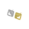 Wuqie S925 Sterling Silver Wholesale New Trendy Jewelry 18K Gold Plated Hollow Square Minimalist Stud Earrings