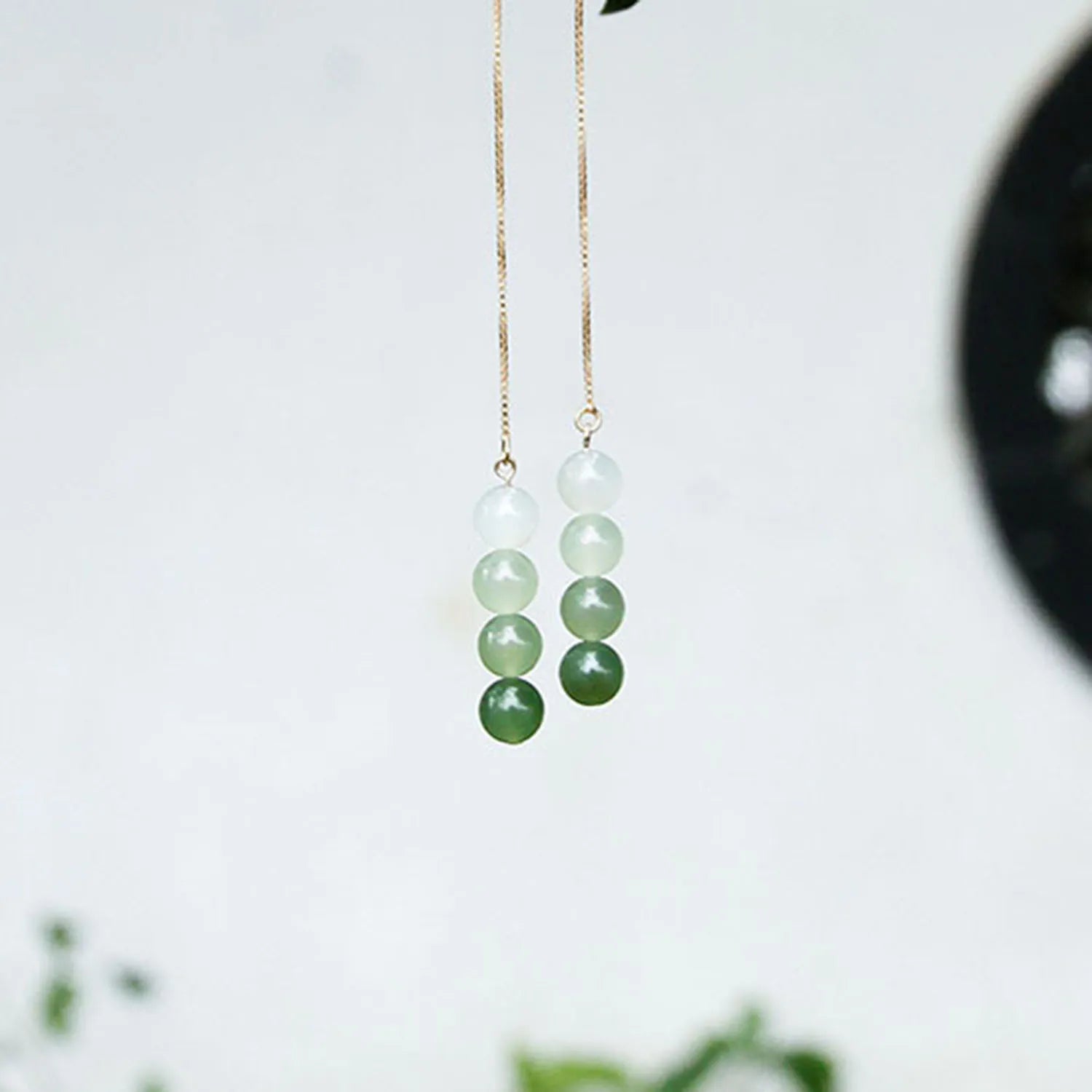 Aventurine Stone Earrings Stainless Material Natural Stone for Women and Girls ES013