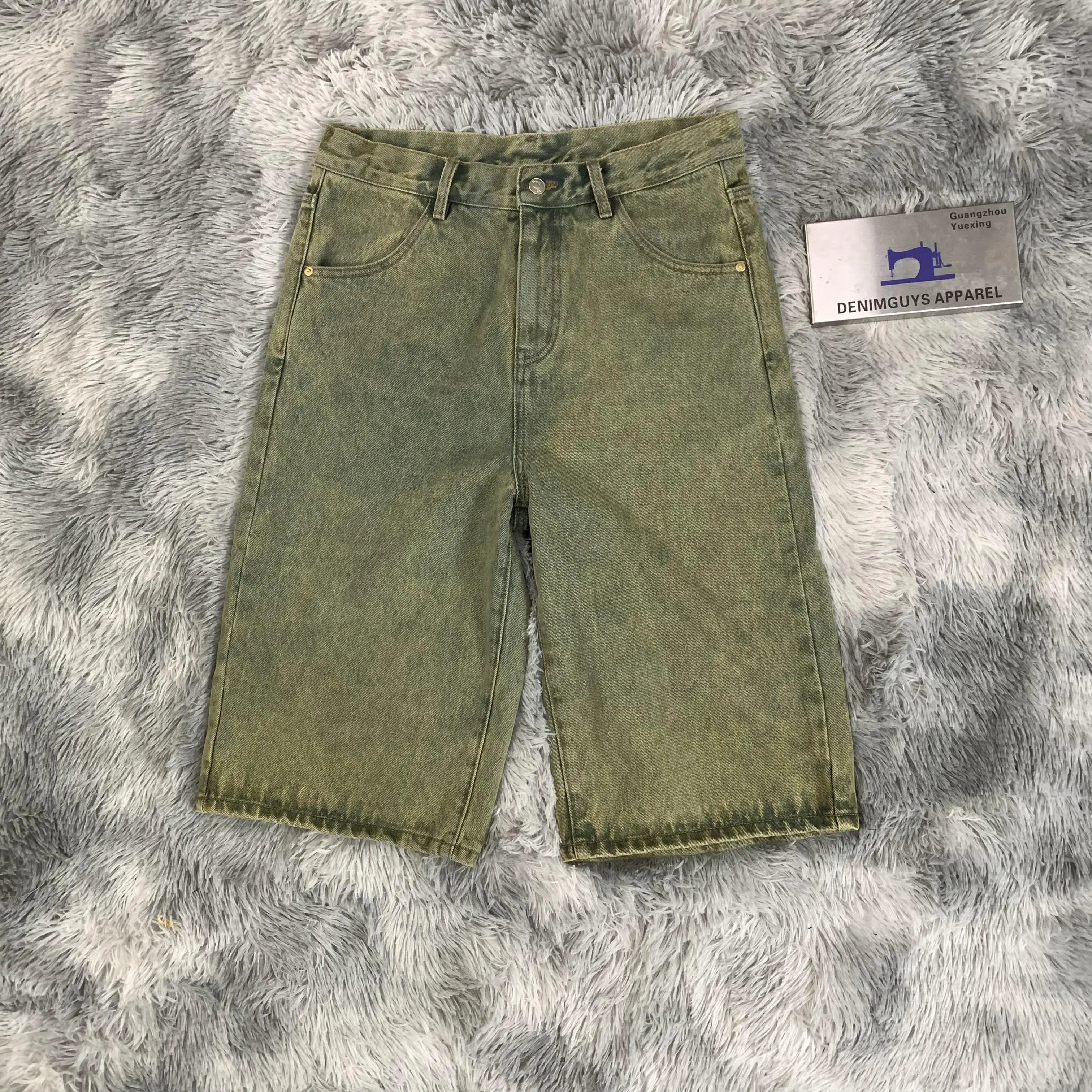 DENIMGUYS Street Wear Loose Men's Jorts Manufacturers Custom Logo Vintage Light Wash Mens Denim Shorts Shorts De Hombre