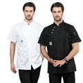 logo Custom Men Women Unisex Kitchen Short Sleeve Cooking Baker Restaurant Cotton Breathable Cook Uniform Chef Jacket Chef Coat